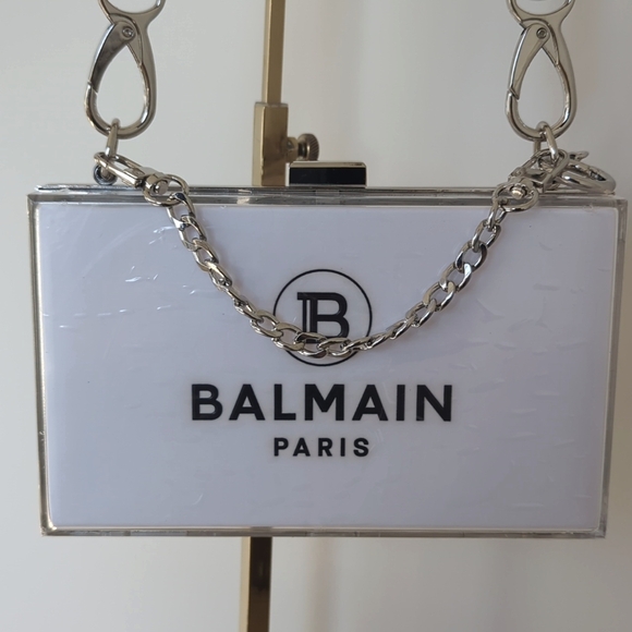 Balmain Paper Shopping Upcycled Novelty Box Clutch Bag - Picture 1 of 7